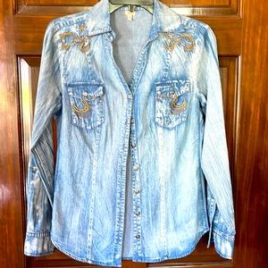 Reba lightweight denim top, size small